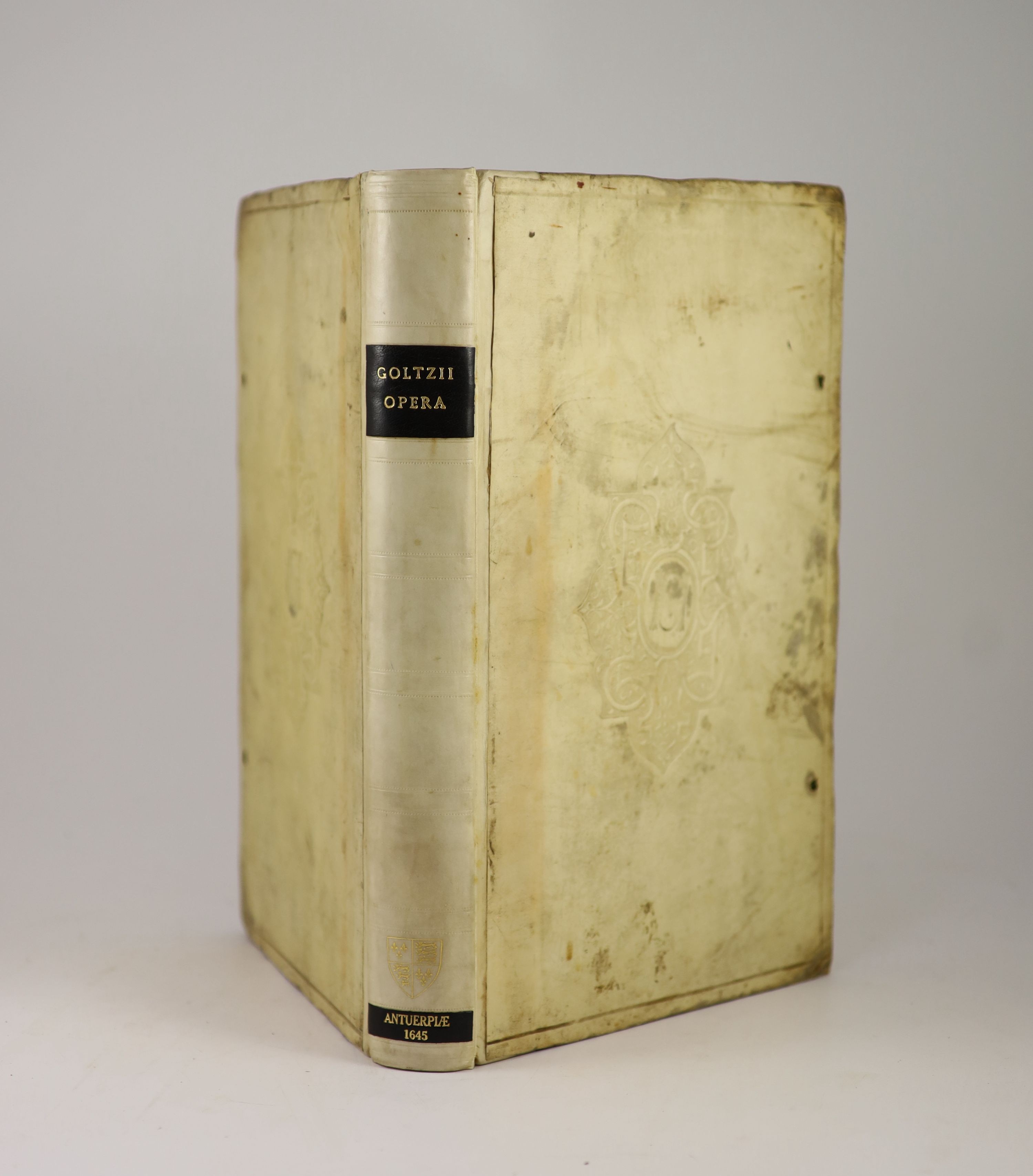 Goltzius, Hubert - Romanae et Graecae Antiquitatis Monumenta, e Priscis Numismatibus Eruta ... pictorial engraved title (by Rubens), pictorial engraved supplementary title